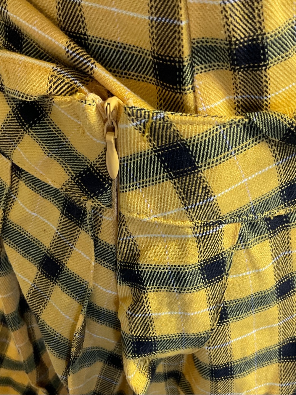 Dolls Kill Bold Yellow, Green, and Black Plaid Top and Bottom Set - Picture 4 of 6